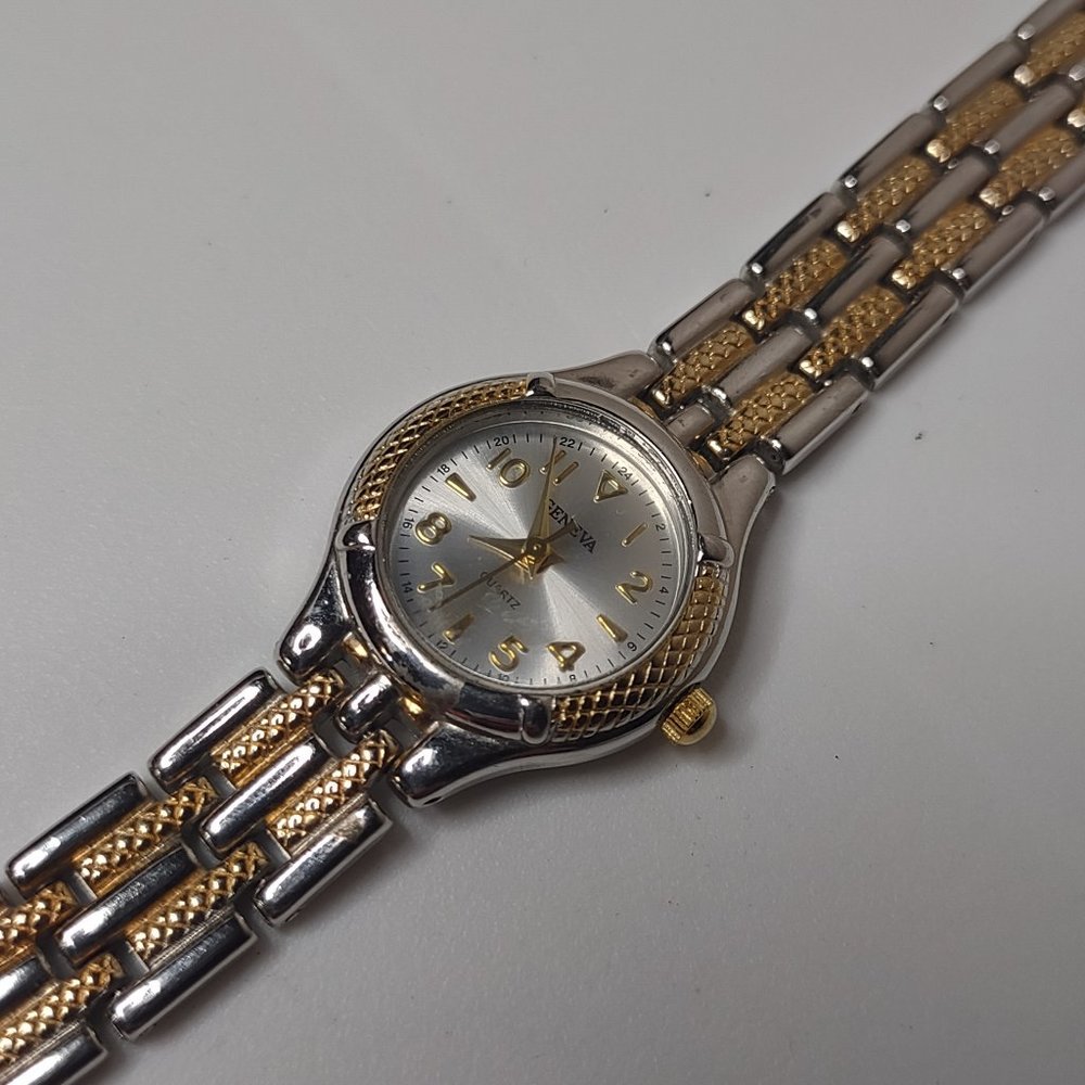 Two Tone Metal Analog Geneva Watch